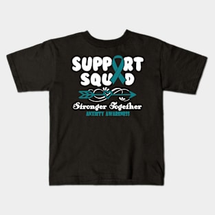 Anxiety Awareness Support Squad Stronger Together - In This Family We Fight Together Kids T-Shirt